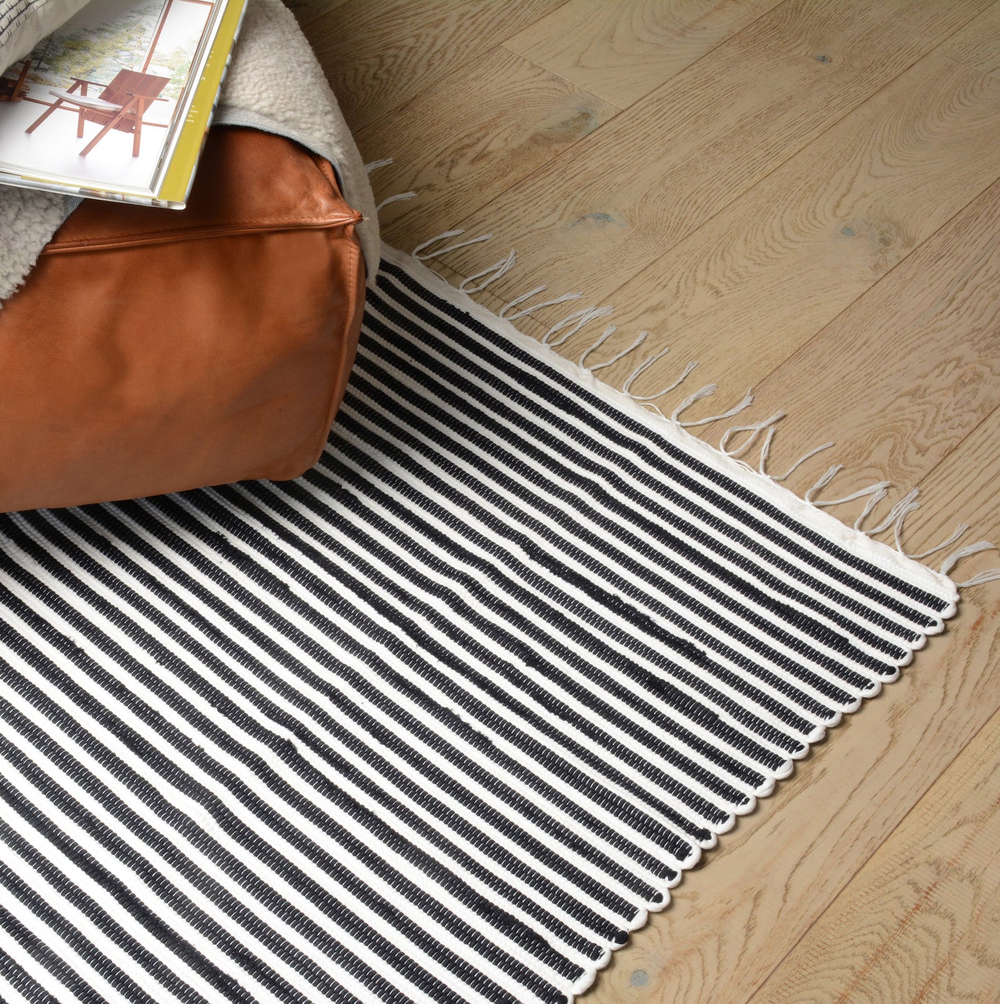 Handmade Recycled Cotton Area Rug - Various Designs (140 x 70cm)